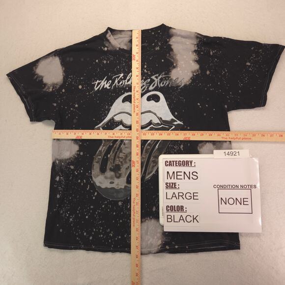 The Rolling Stones Short Sleeve Band Crew Neck T Shirt Mens Size Large L Black - Picture 5 of 9